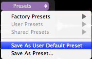 User Defined Preset